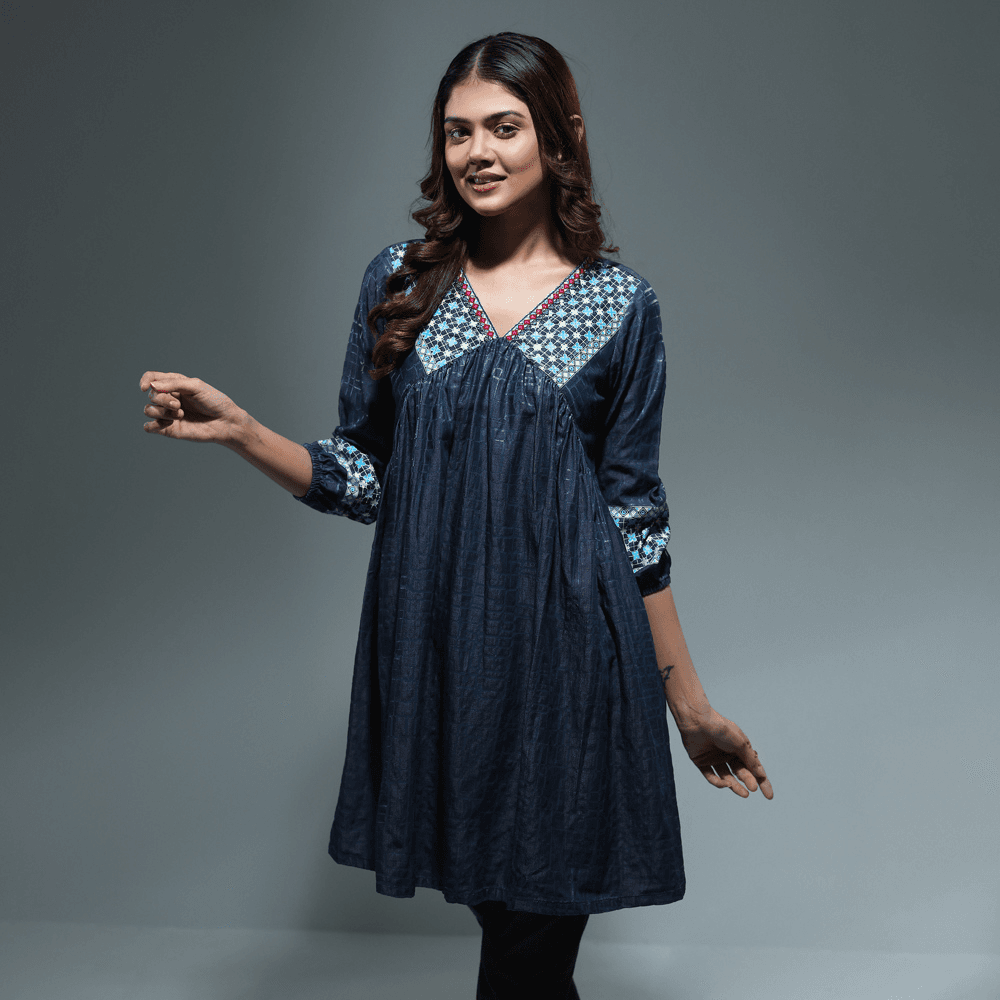 WOMENS DENIM KURTI - REGULAR FIT