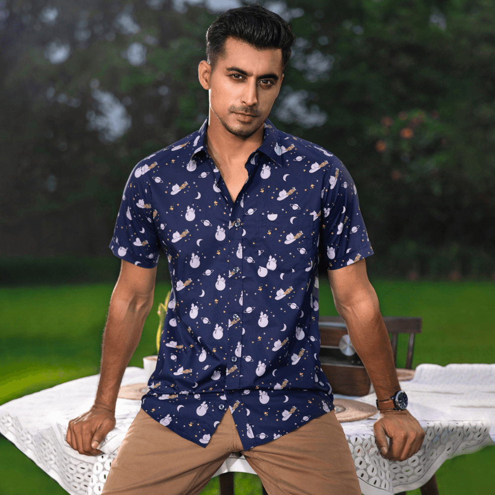 MENS SHORT SLEEVE CASUAL SHIRT - SLIM FIT
