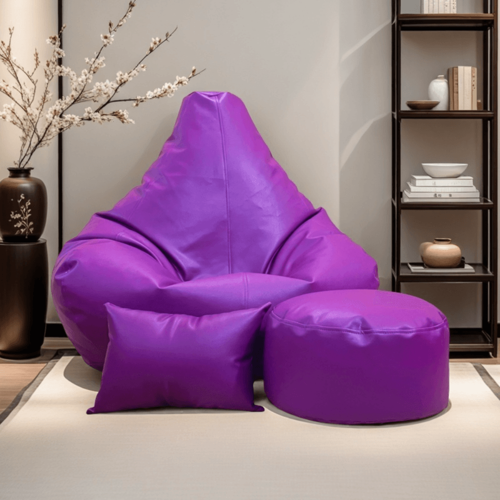 LAZY DUDE XXXL Gaming Combo Beanbag Set - Color Purple