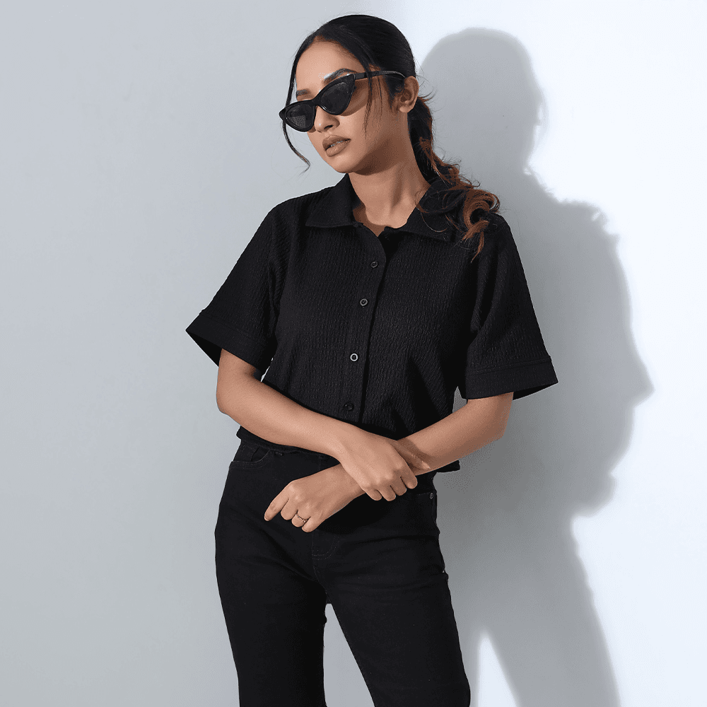 DHEU WOMENS SHORT SLEEVE CASUAL SHIRT