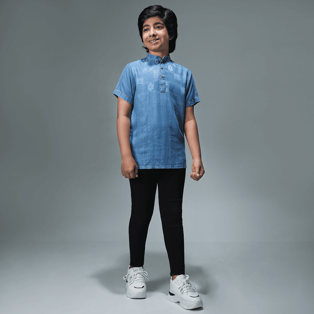 BOYS SHORT SLEEVE DENIM SHIRT