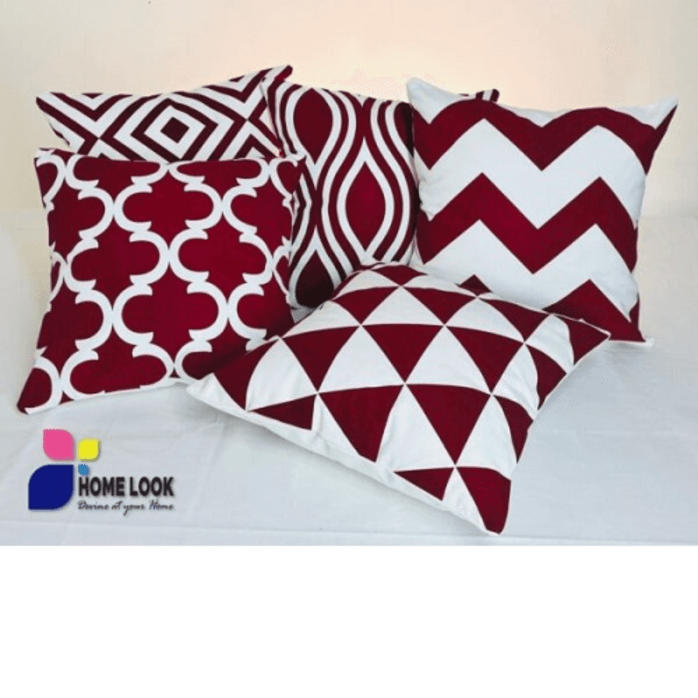 Chevron Merun Cushion Cover Set