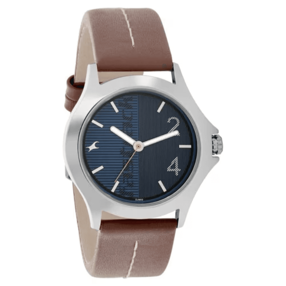Fastrack 3220SL01 Analog Blue Dial Leather Strap Watch for Guys