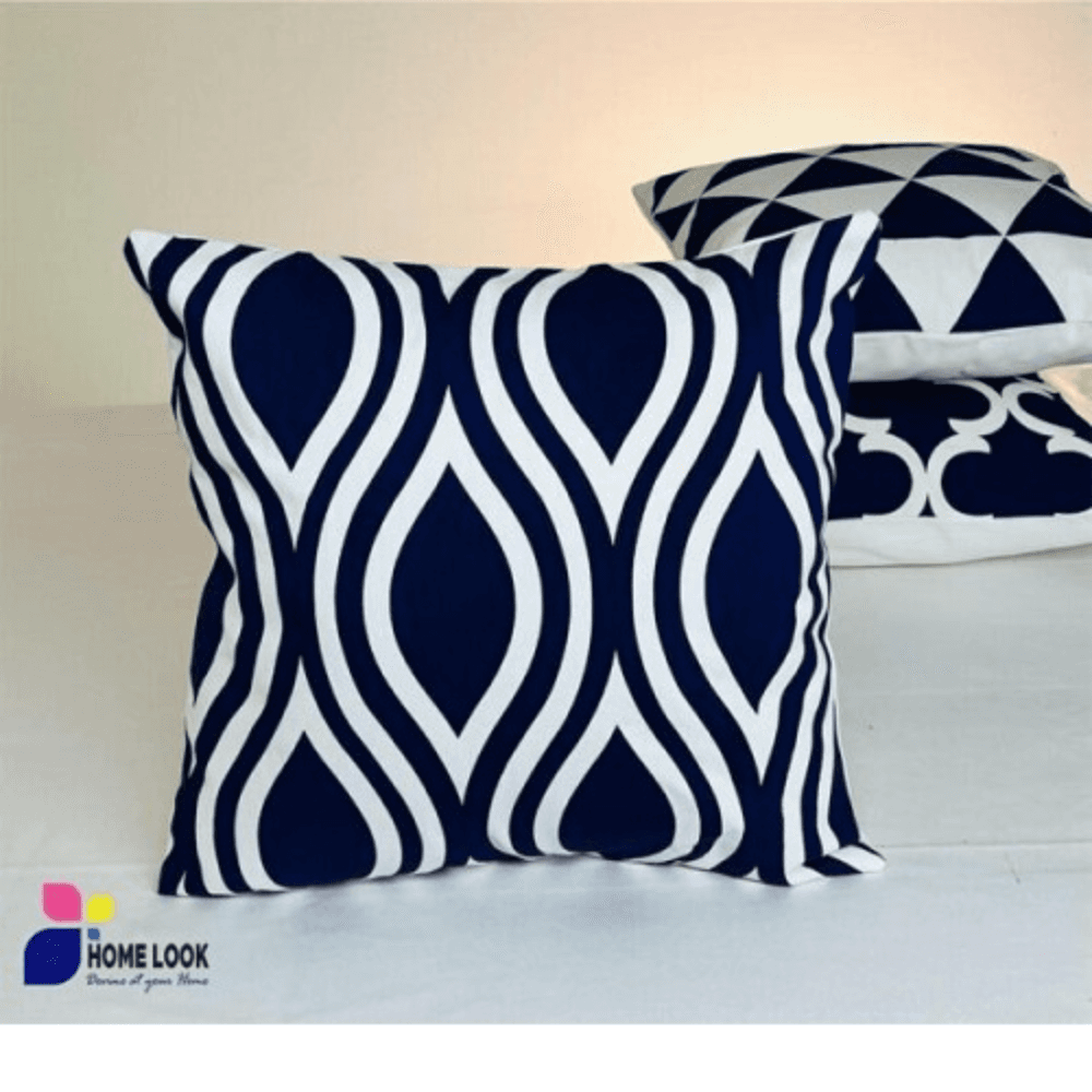 Chevron Navy Blue Cushion Cover