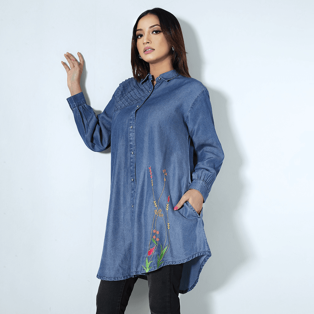 WOMENS DENIM CASUAL SHIRT