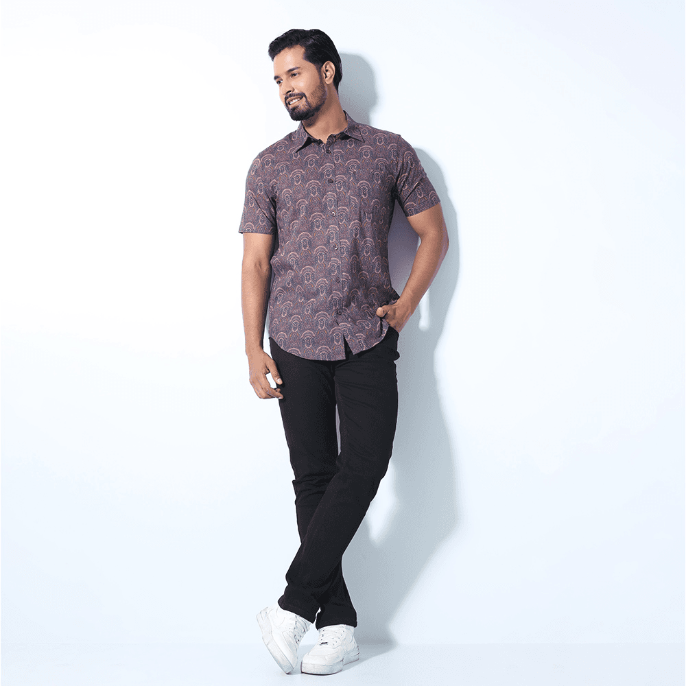 MENS SHORT SLEEVE CASUAL SHIRT - SLIM FIT