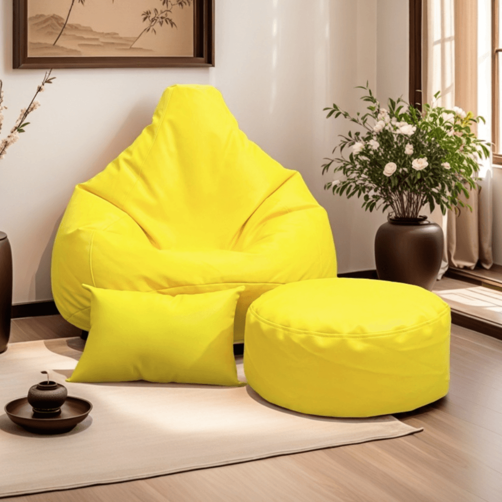LAZY DUDE XXL COMBO Slim Fit Multiple Shaped Lazy Bean Bag - Color Yellow