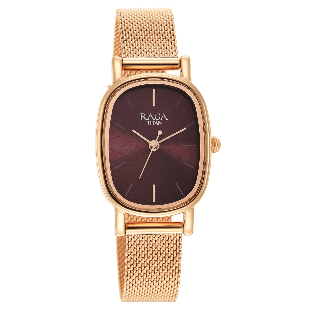 Titan Raga Viva Brown Dial Analog Stainless Steel Strap Watch