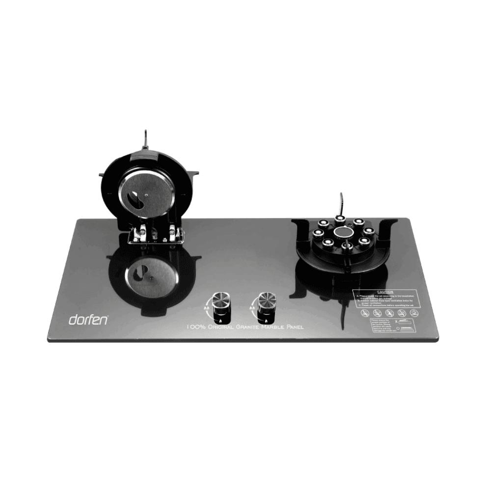 DORFEN Folding 2-Burner Marble Panel Gas Stove (LPG)
