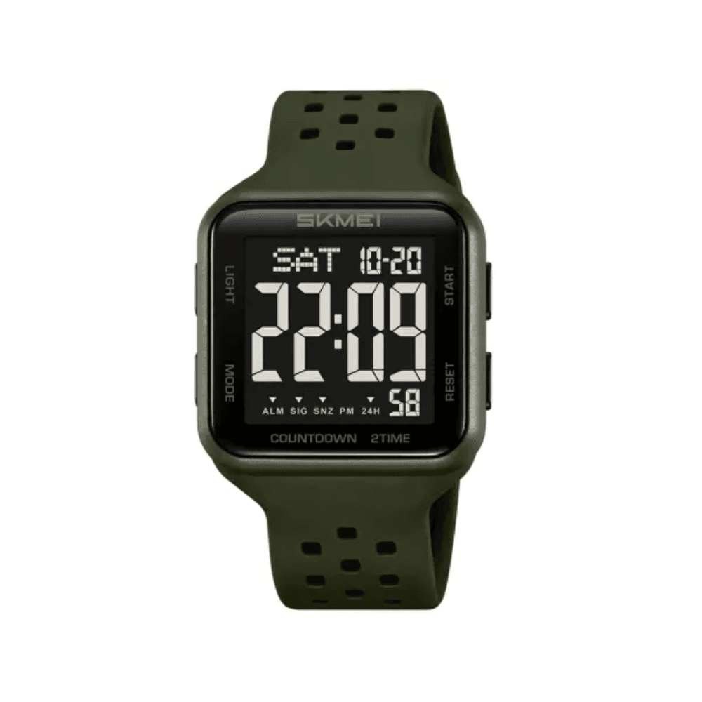 SKMEI 2440 New Digital Silicone Strap Waterproof Men’s Watch-Green