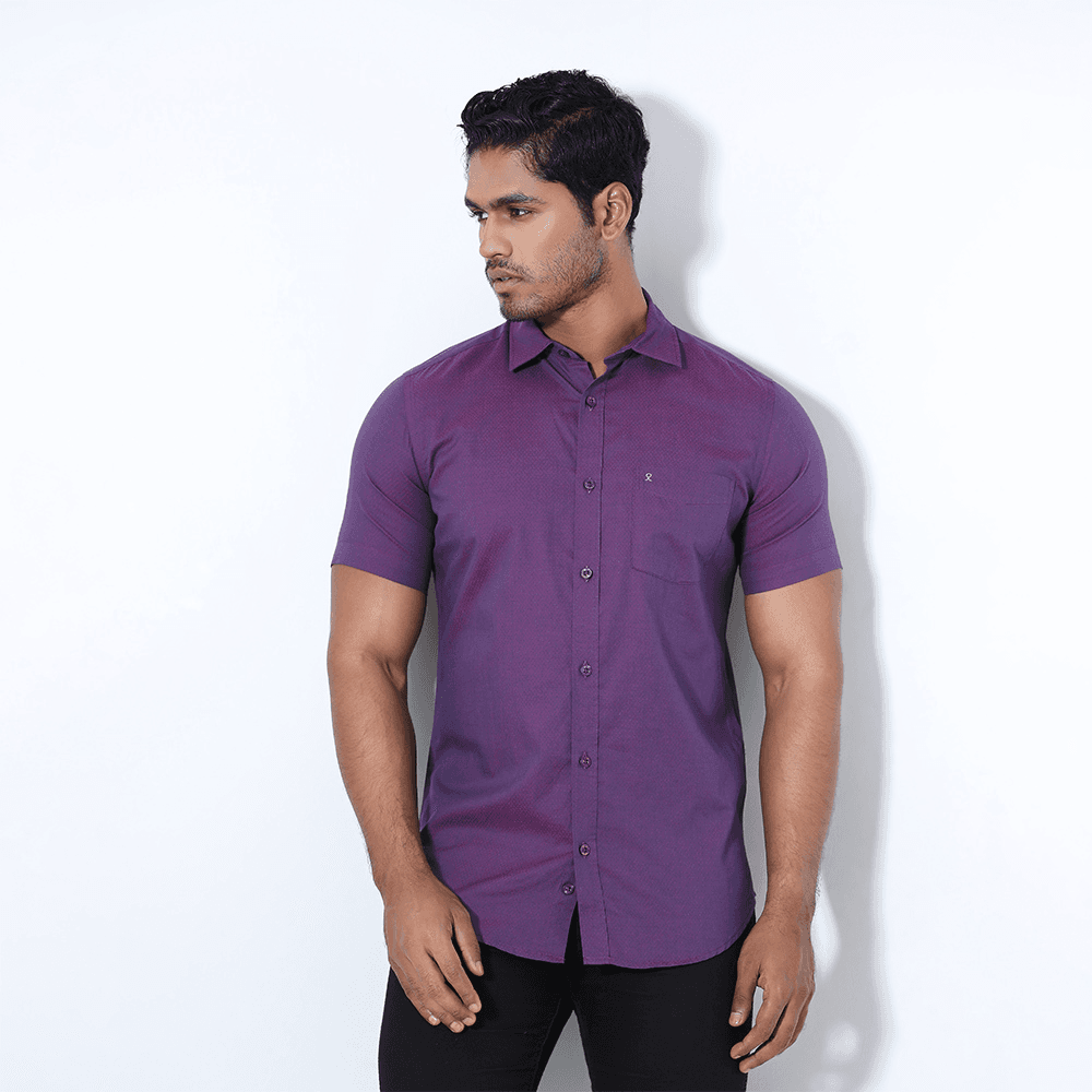 MENS SHORT SLEEVE CASUAL SHIRT - SLIM FIT