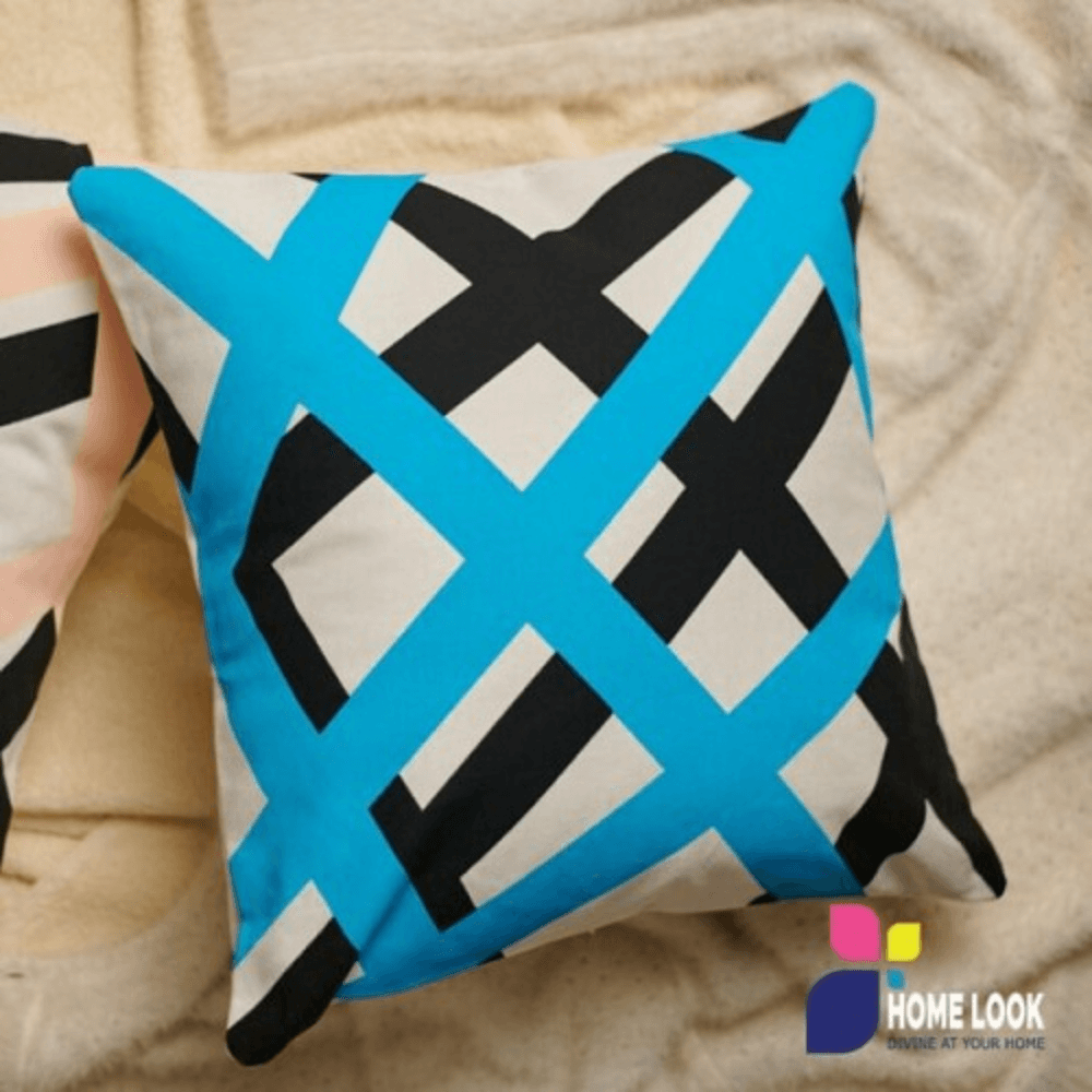 Blue Geometric Cushion Cover