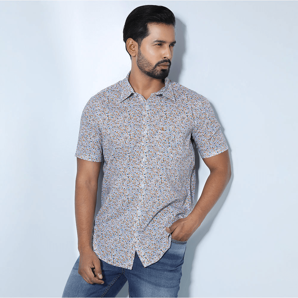 MENS SHORT SLEEVE CASUAL SHIRT - SLIM FIT