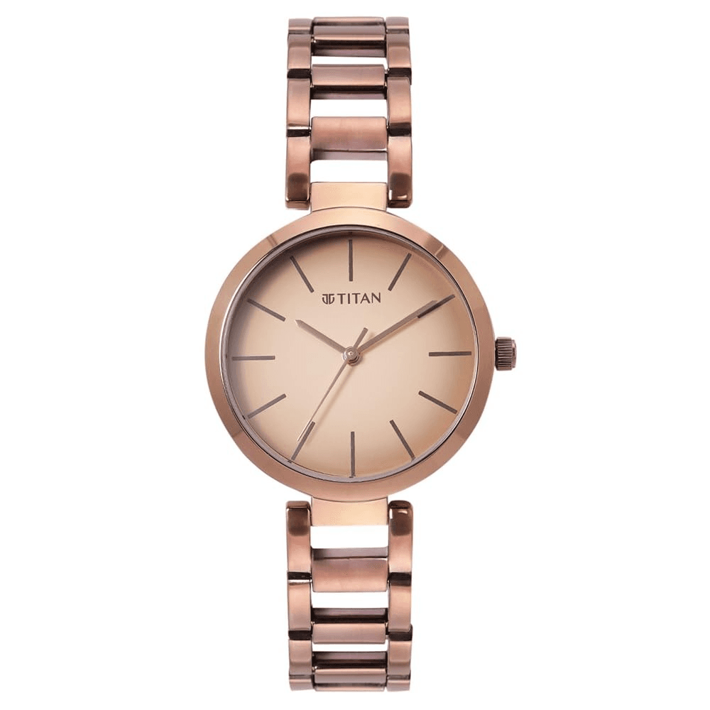 Titan Stainless Steel Analog Brown Dial Women Casual Watch