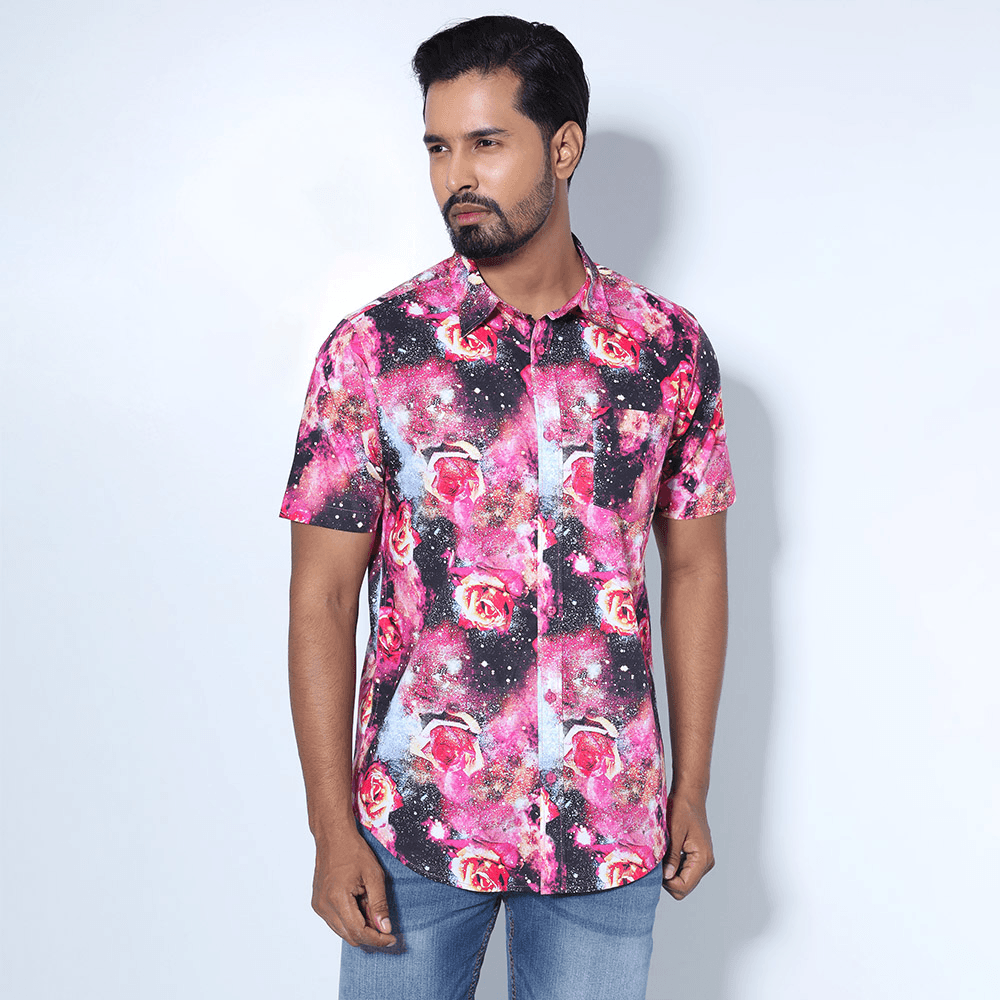MENS SHORT SLEEVE CASUAL SHIRT - SLIM FIT