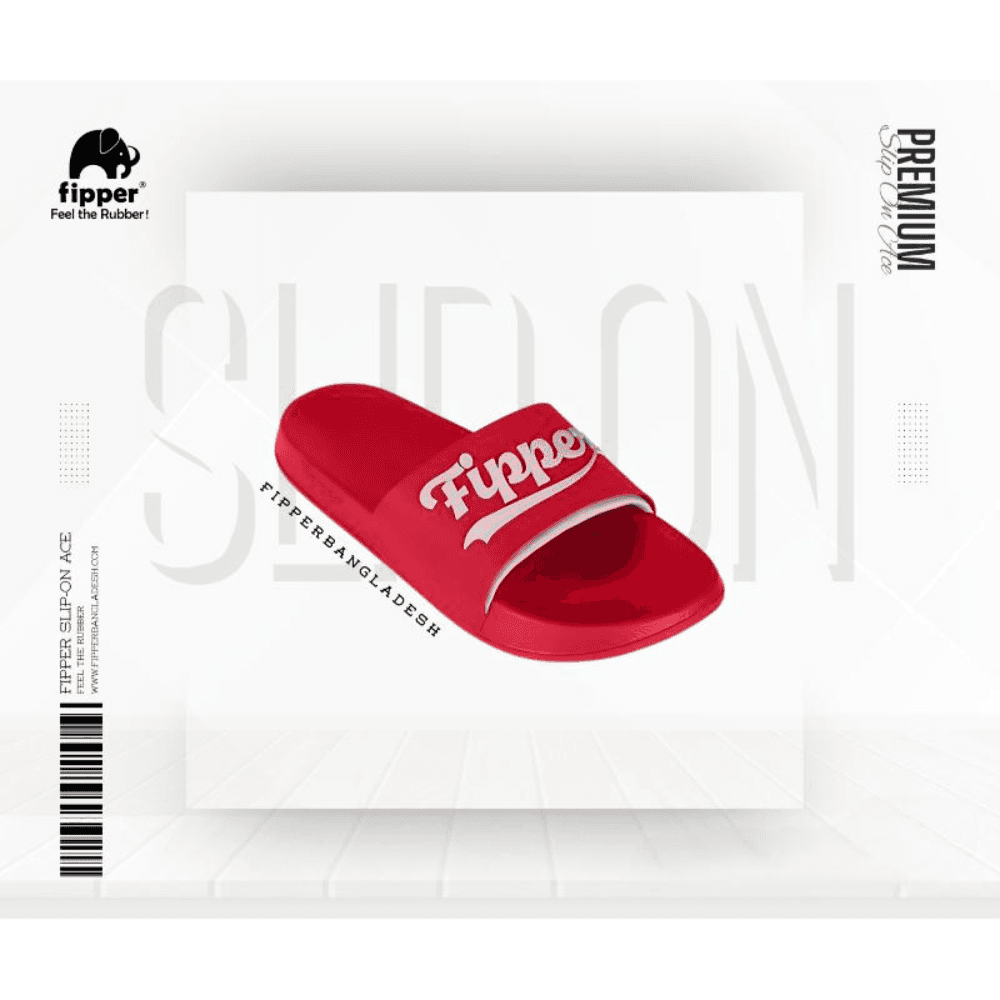 Fipper Ace Sandal in Red (Devian) / White