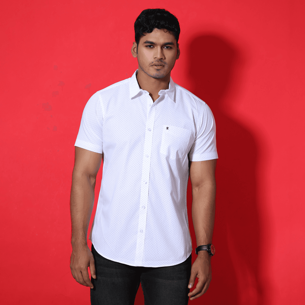 MENS SHORT SLEEVE CASUAL SHIRT - SLIM FIT