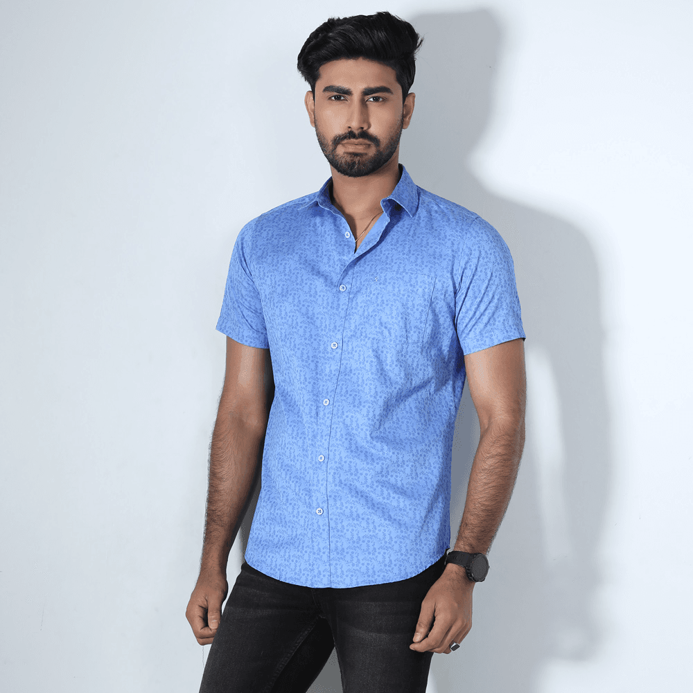 MENS SHORT SLEEVE CASUAL SHIRT - SLIM FIT
