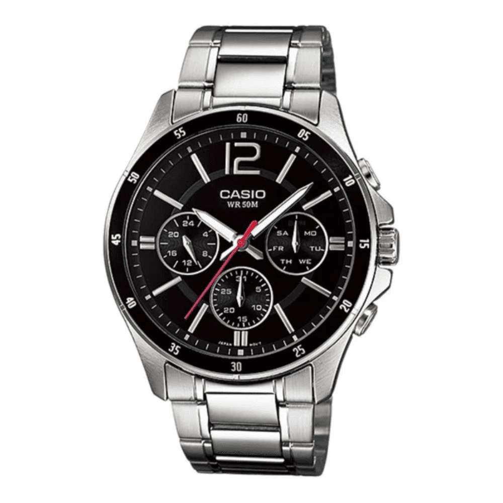 Casio Enticer Multifunction Silver Chain Watch