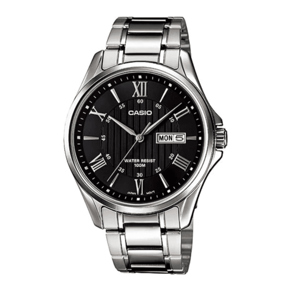 Casio Enticer Day Date Stainless Steel Chain Watch