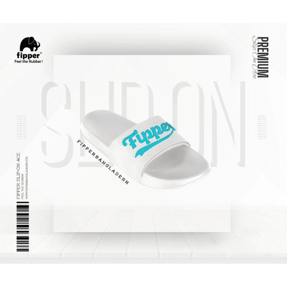 Fipper Ace Sandal in White / Turquoise