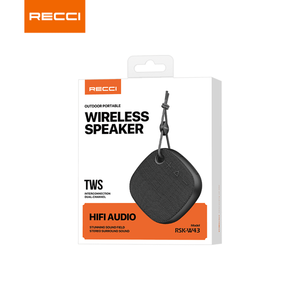 Recci RSK-W43 Outdoor Portable Wireless Speaker, Hi-Fi 5W, 1200mAh Battery