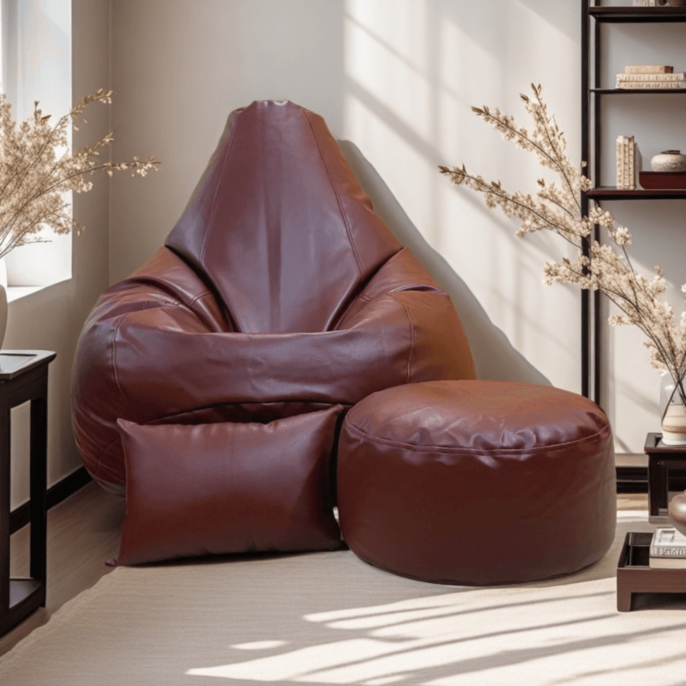 LAZY DUDE XXXL Water Drop Shaped Lazy Bean Bag - Color Chocolate