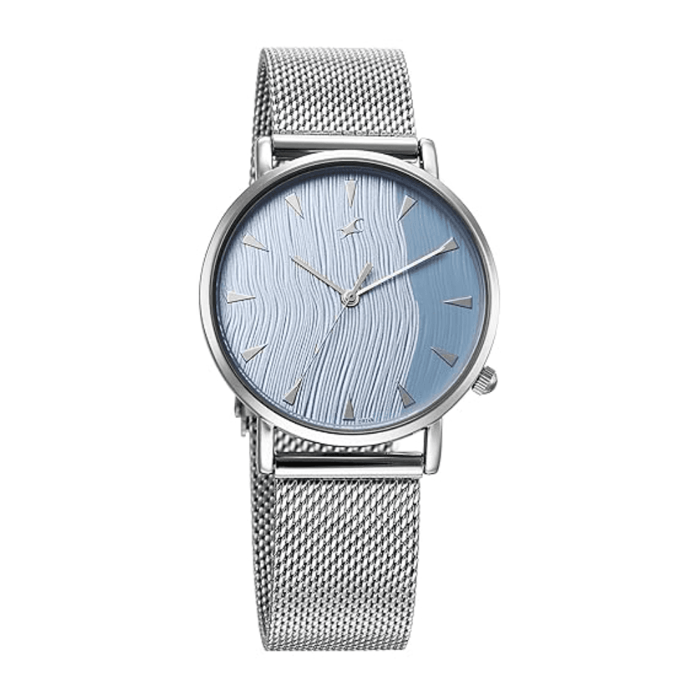 Fastrack 68044SM01 Stunners X Blue Dial Stainless Steel Watch For Girls