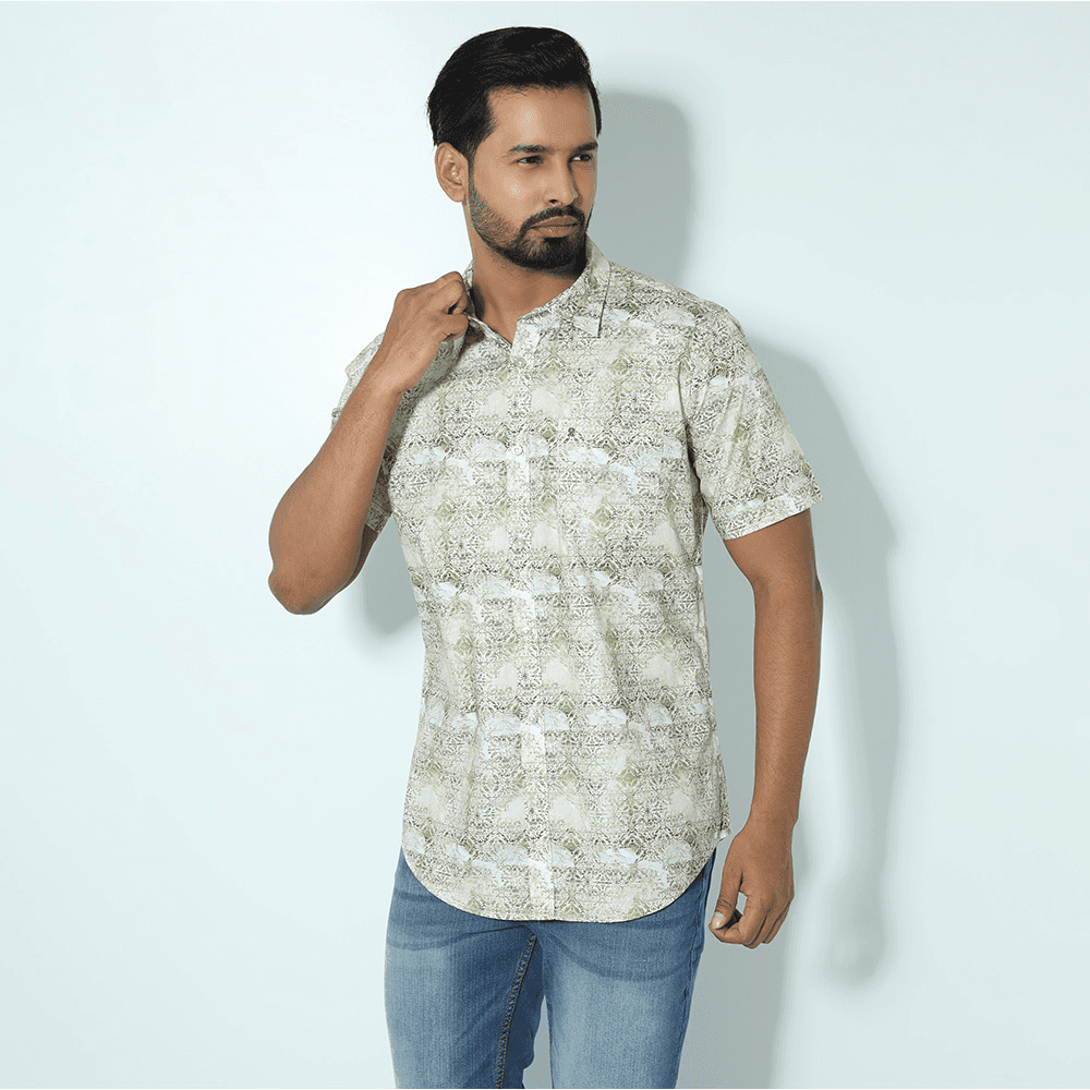 MENS SHORT SLEEVE CASUAL SHIRT - SLIM FIT