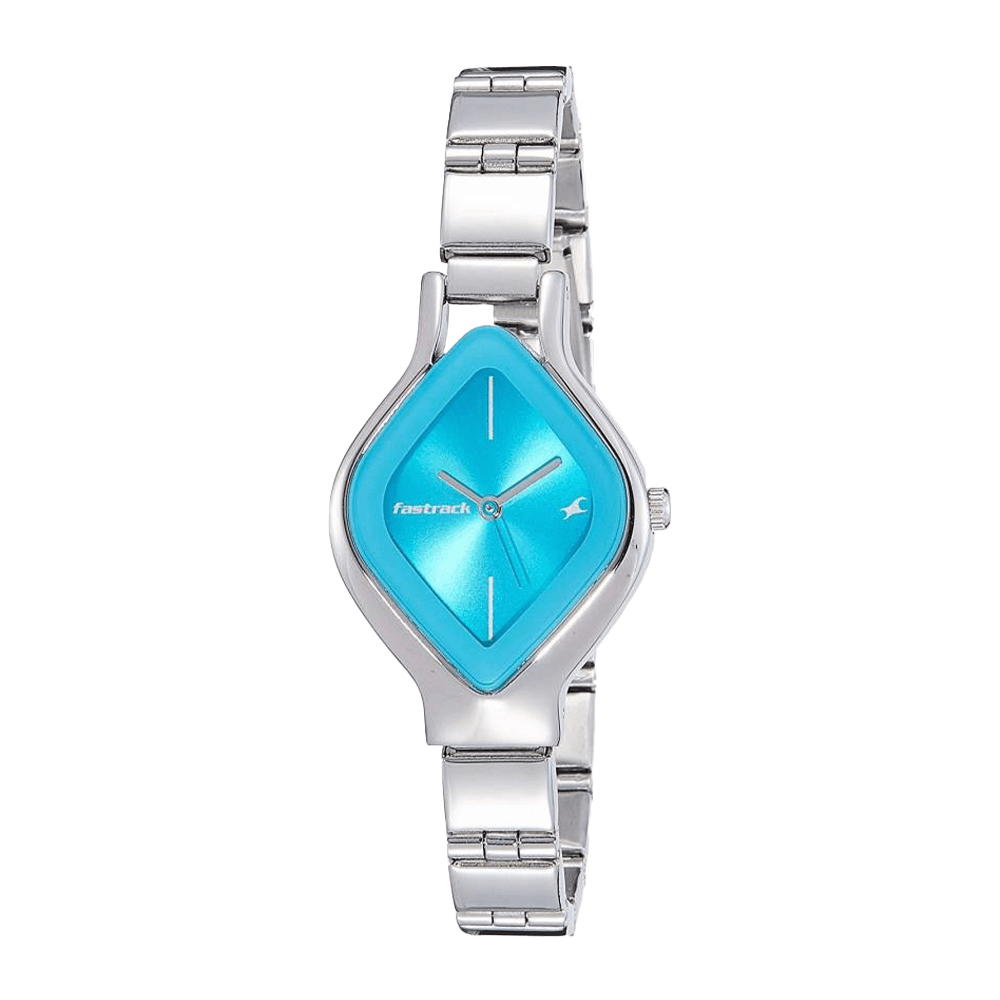 Fastrack Quartz Analog Blue Dial Stainless Steel Strap Watch for Girls (6109SM03)
