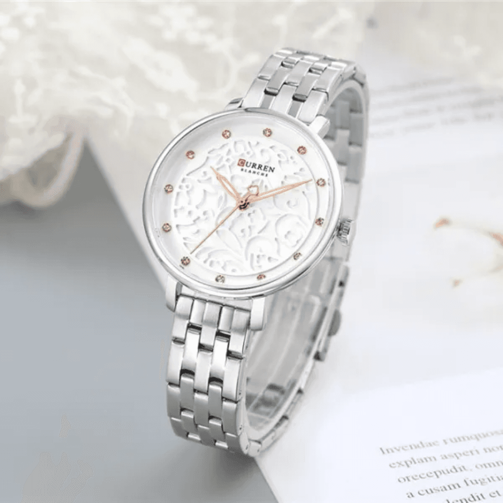 Curren C9046L Stainless Steel Analog Watch for Women – Silver