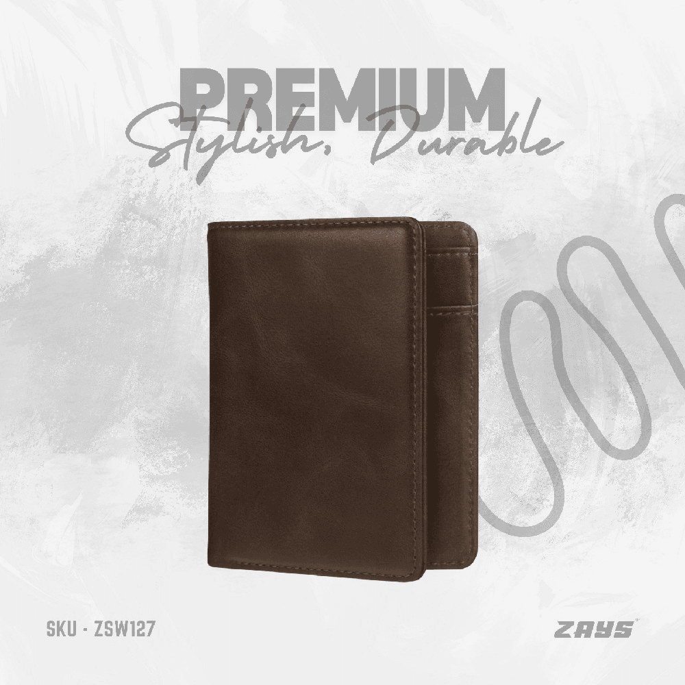 Zays Premium Handcrafted Slim Bifold Leather Short Wallet for Men & Women - Personalized Top-Grain Leather Wallet - Compact, Durable & Stylish