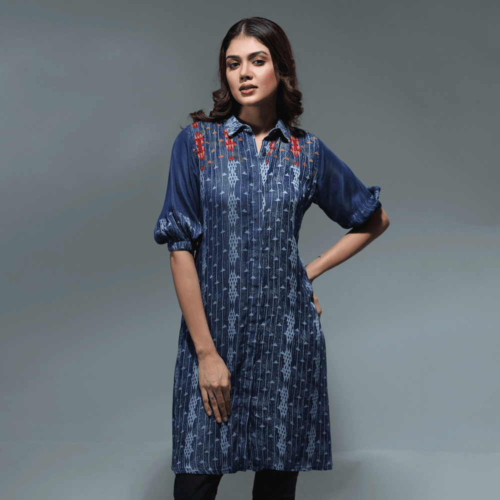 WOMENS DENIM KURTI - REGULAR FIT