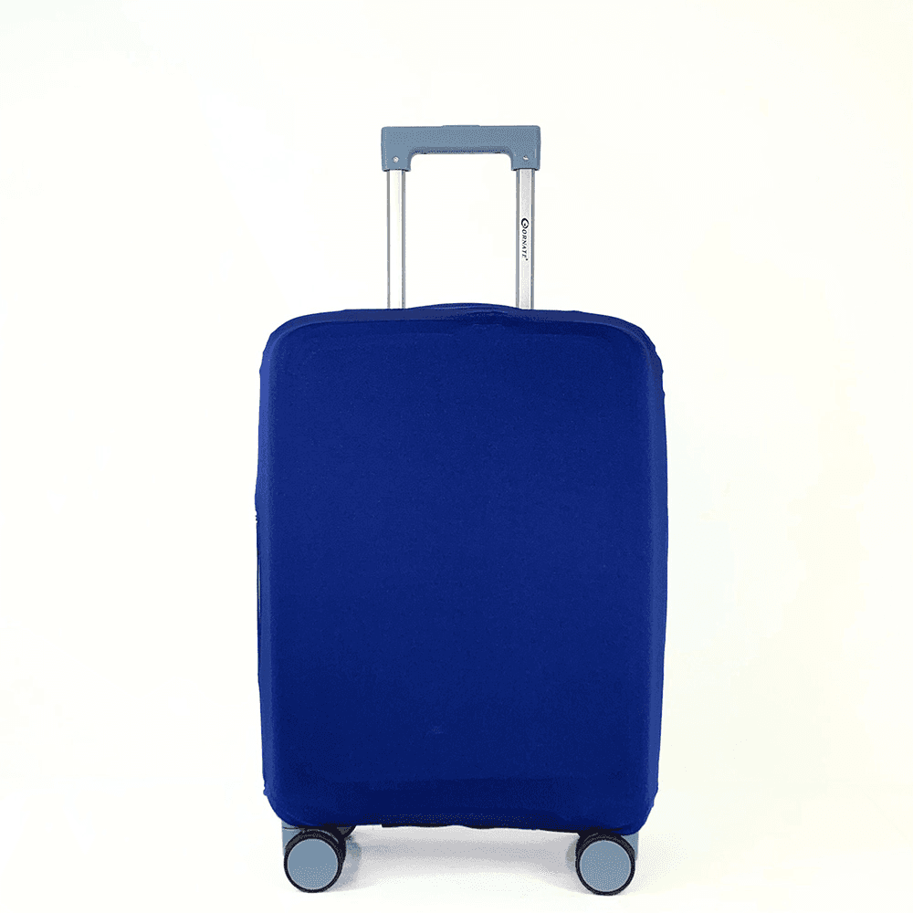 Ornate Luggage Cover Solid Blue