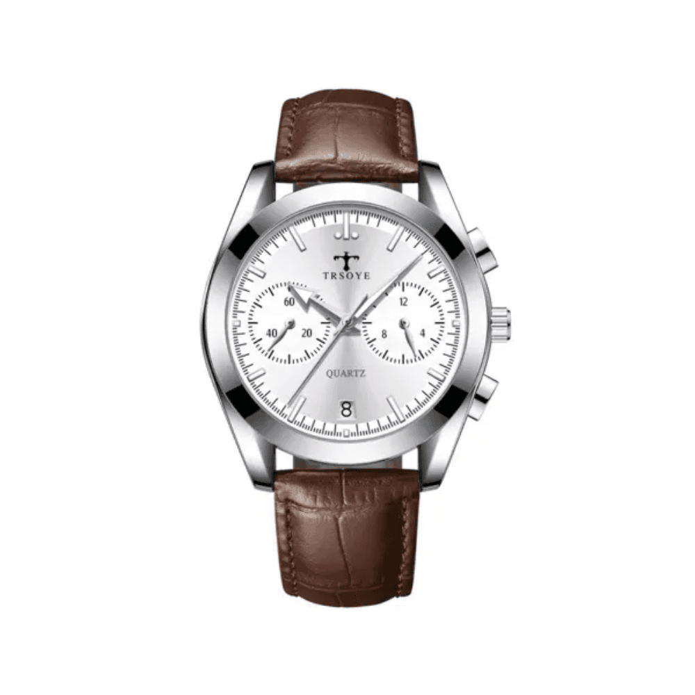 Trsoye 6609 Belt Watch for Men – Chocolate & White
