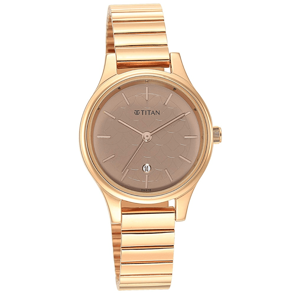 Titan Karishma Brown Dial Metal Strap Watch for Women  (2679WM01)