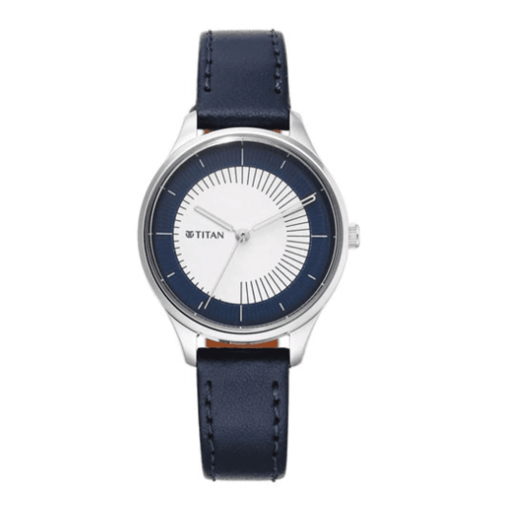 Titan Yin & Yang White Dial Analog Leather Strap Watch for Women