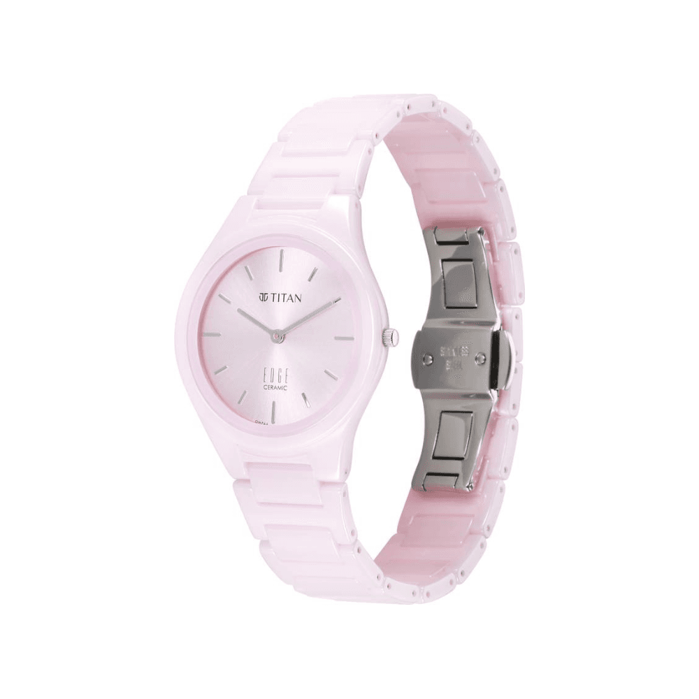 Titan Edge Ceramic Quartz Analog Ceramic Strap Watch for Women
