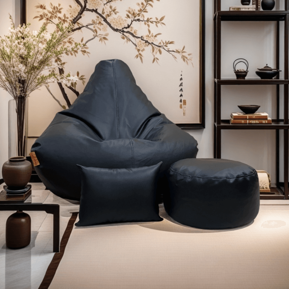 LAZY DUDE XXXL Gaming Combo Beanbag Set - Color Black