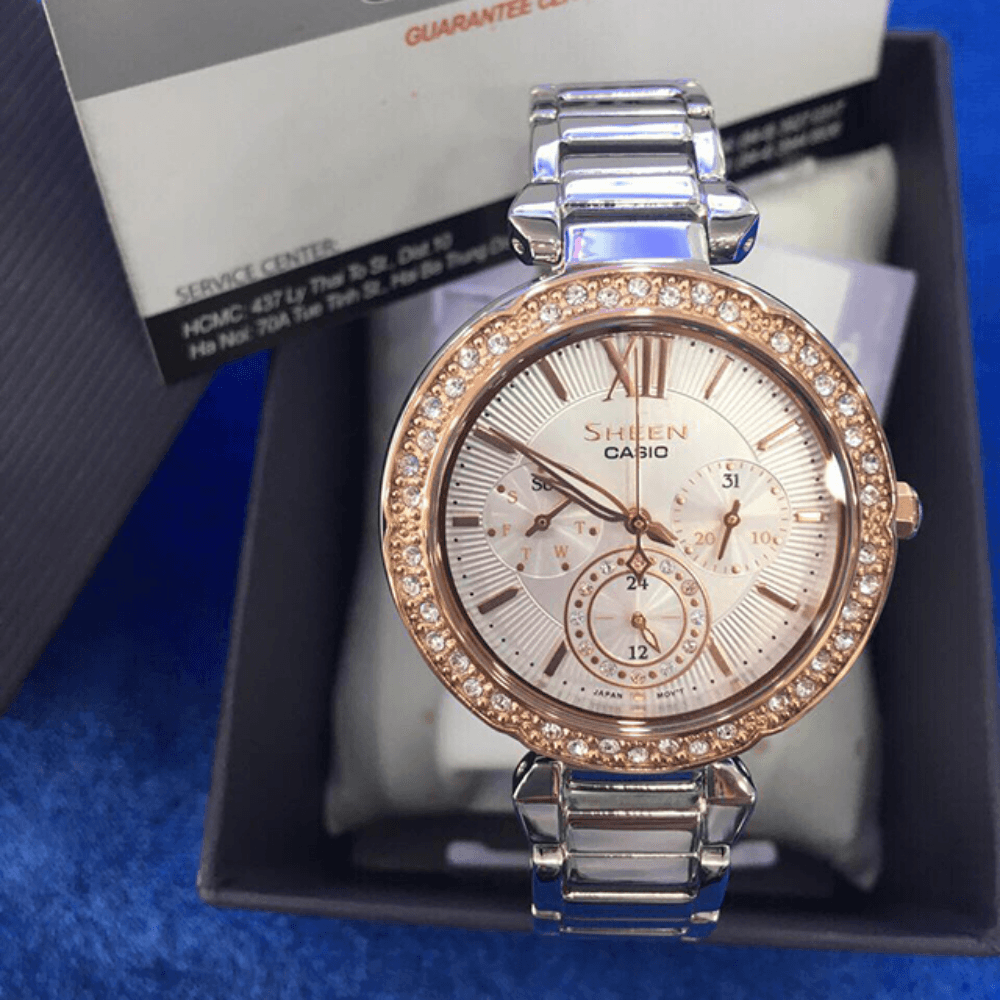 Casio Sheen Two-Tone Multi-Dial Women's Watch (SHE-3061SG-4AUDR)