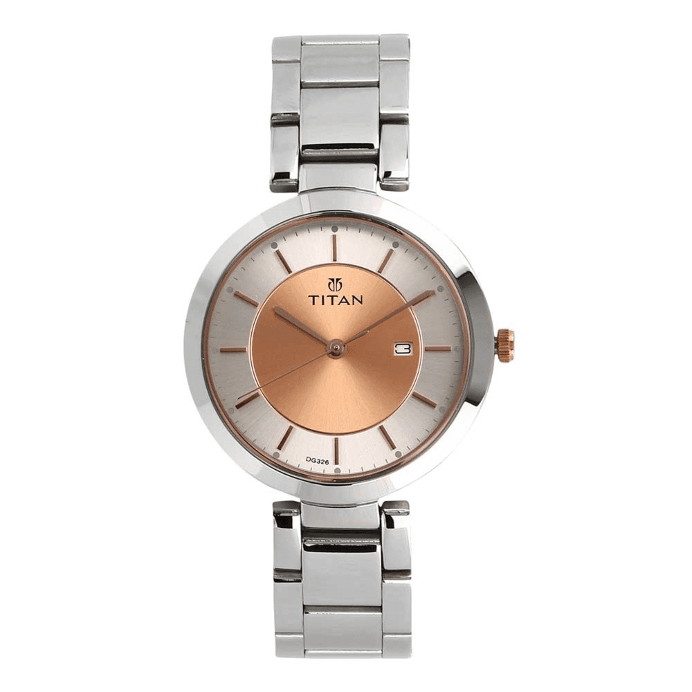 Titan Workwear Rose Gold Dial Fashion Ladies Watch