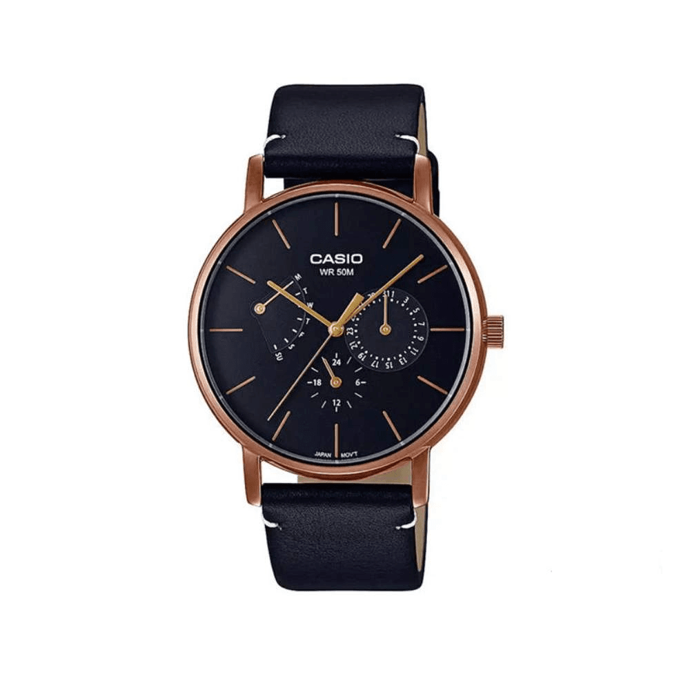 Casio Enticer MTP-E320RL-1EVDF Leather Black Belt Watch for Men