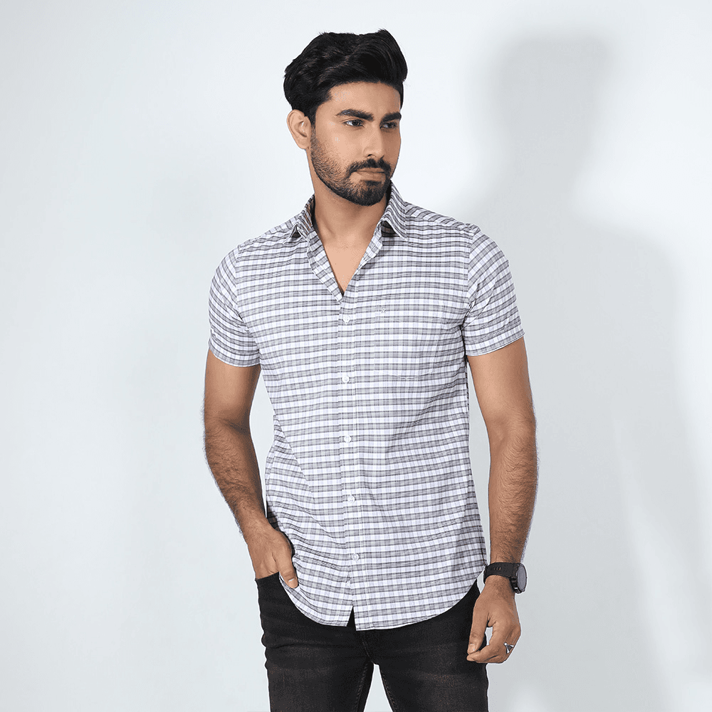 MENS SHORT SLEEVE CASUAL SHIRT - SLIM FIT