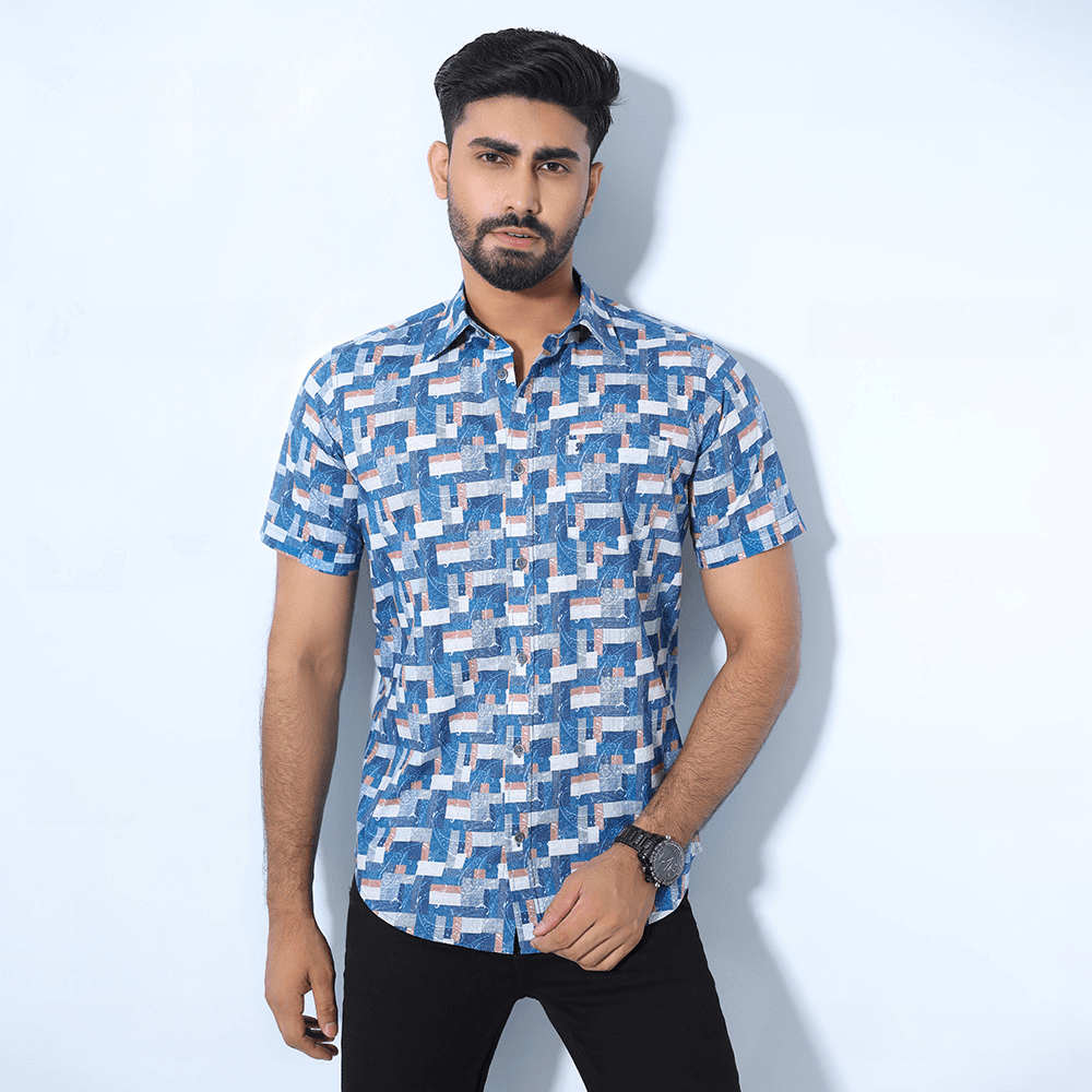 MENS SHORT SLEEVE CASUAL SHIRT - SLIM FIT