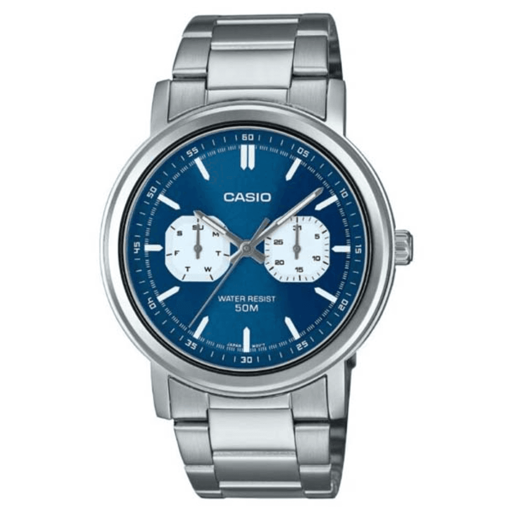 Casio MTP-E335D-2E1VDF Blue Dial Stainless Steel Men Watch