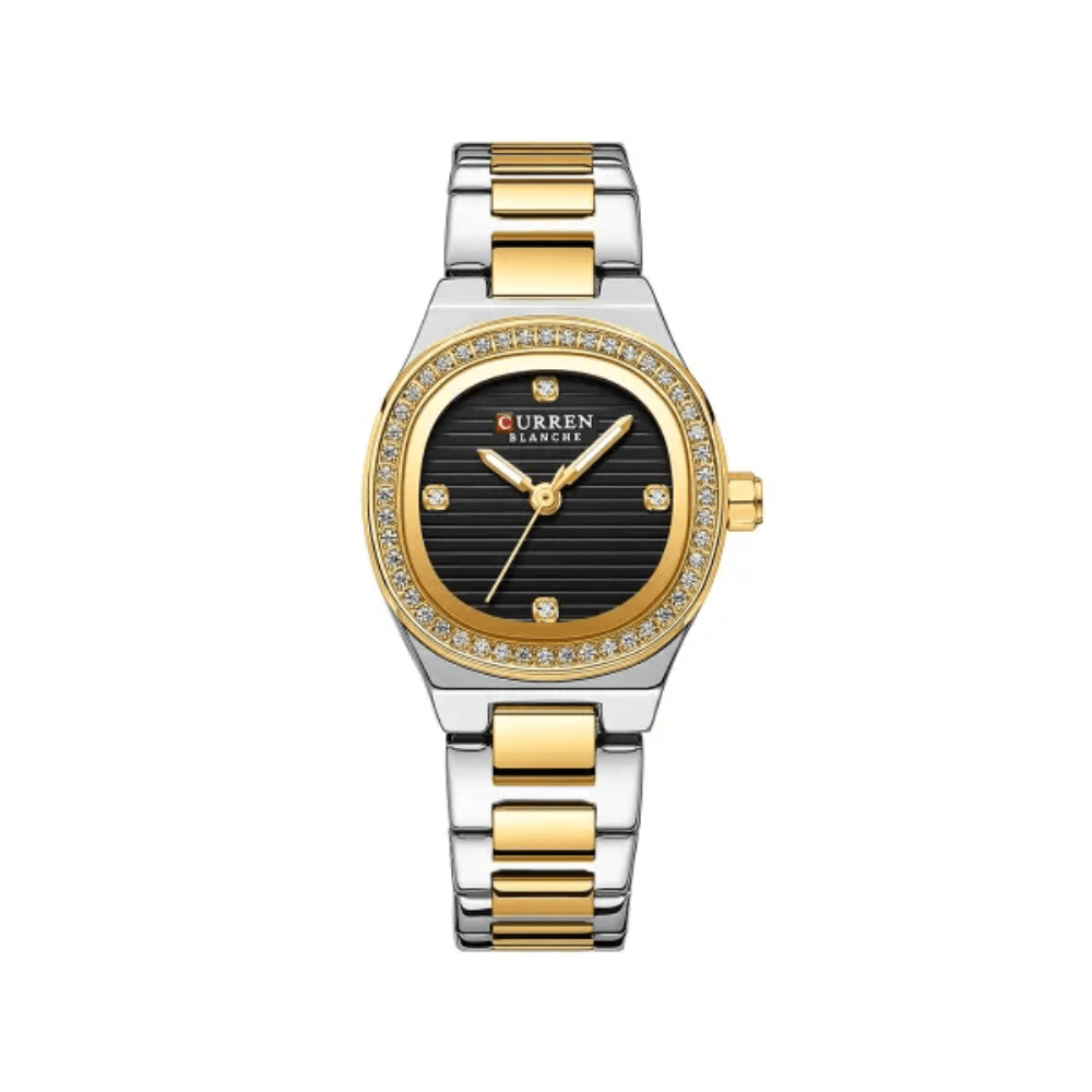 CURREN 9101 Casual Quartz Stainless Steel Luminous Ladies Watch-Black