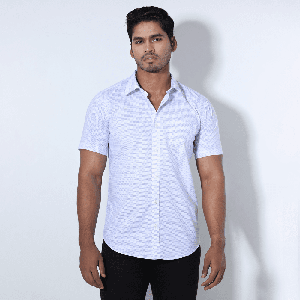 MENS SHORT SLEEVE CASUAL SHIRT - SLIM FIT