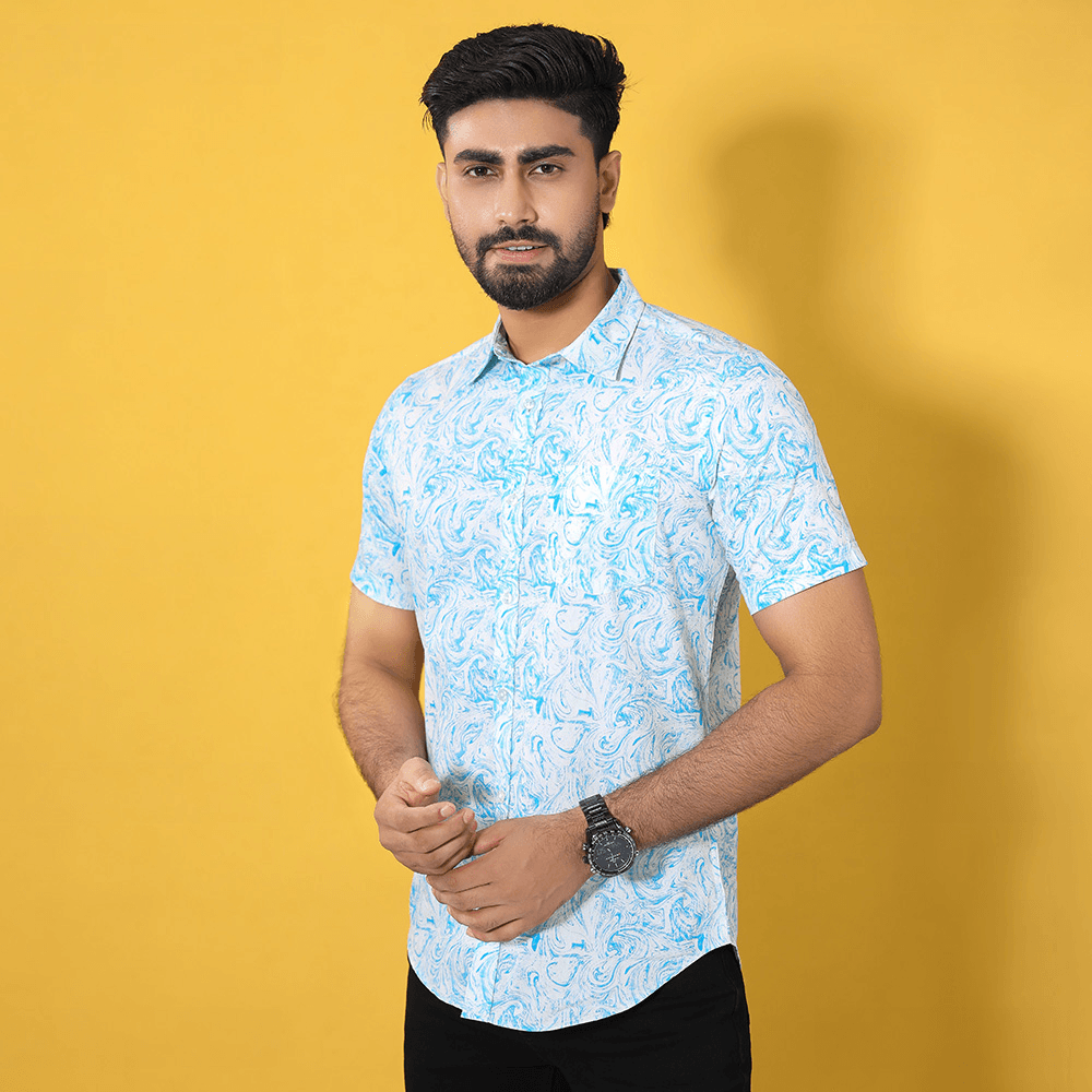 MENS SHORT SLEEVE CASUAL SHIRT - SLIM FIT