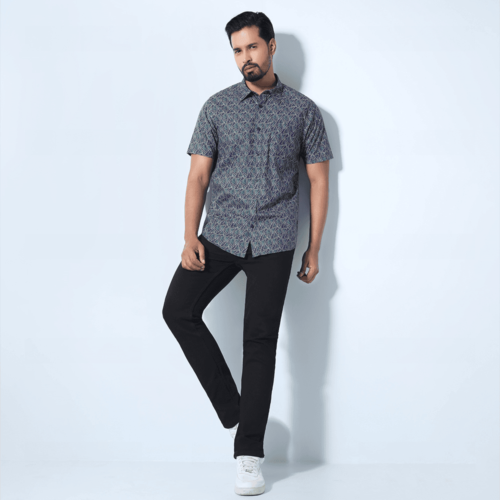 MENS SHORT SLEEVE CASUAL SHIRT - SLIM FIT