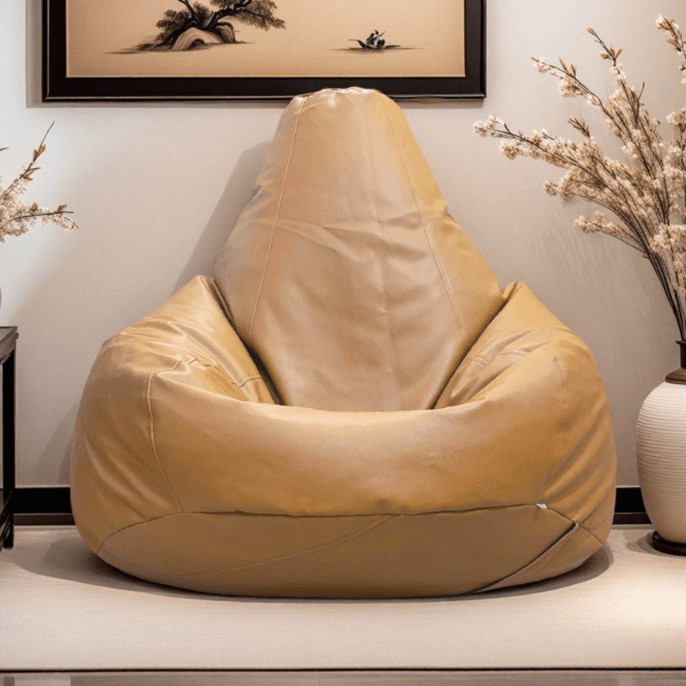LAZY DUDE XXXL Water Drop Shaped Lazy Bean Bag - Color Light Brown